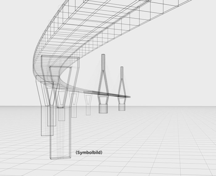 technische Zeichnung einer Brücke